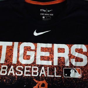 Mens Detroit Tigers Baseball Nike Dri Fit shirt Size Medium in VG Condition